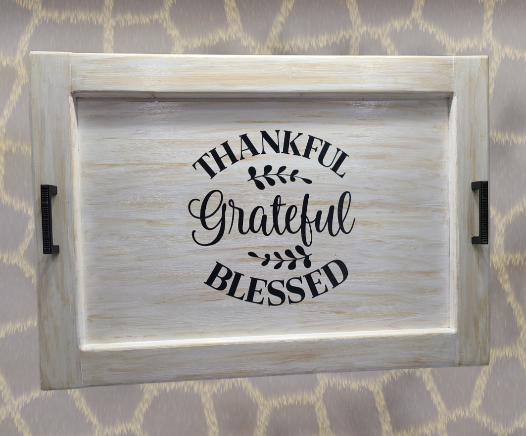 Grateful Thankful And Blessed Wood Engraved Noodle Board - Stove